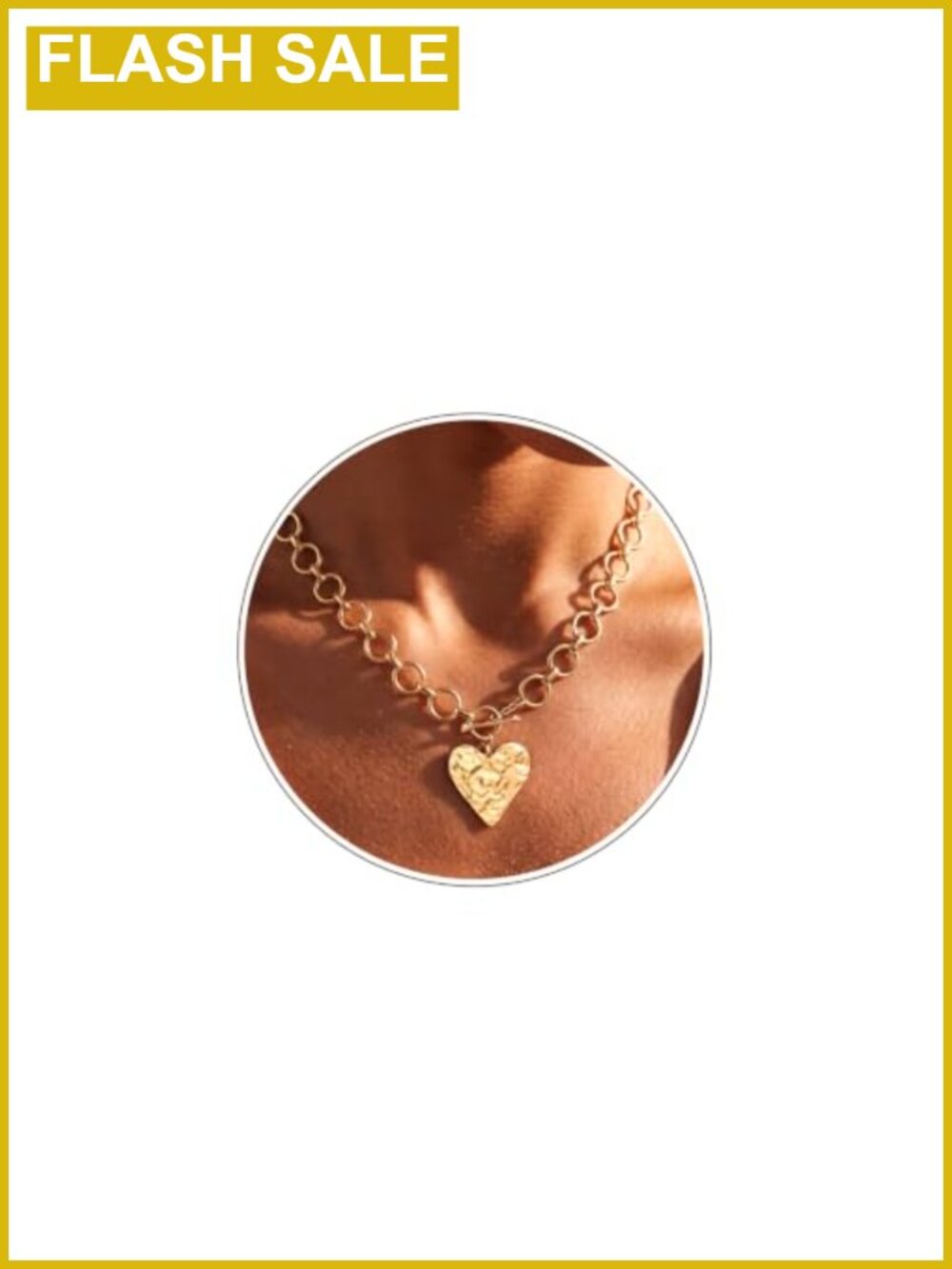 14K Gold Plated Hammered Heart Pendant Necklace Toggle Clasp